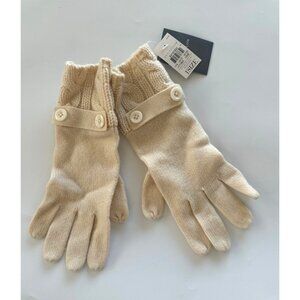 Ann Taylor Wool Cashmere Beige Knit Women's Gloves One Size NEW